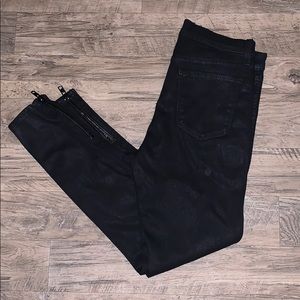 J Brand Black Coated Jeans